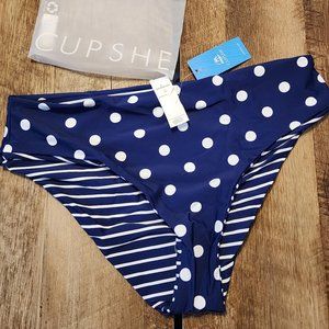 Cupshe reversible bikini bottom, NWT, size L